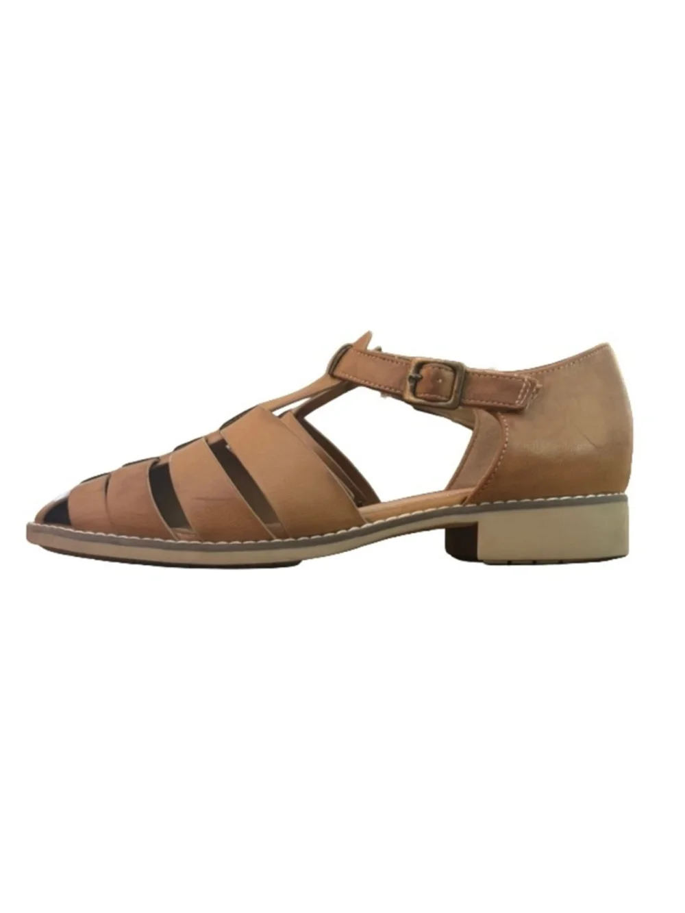 Baretraps Ersula fisherman sandals brwn vegan lthr WM 8 beach grandpa